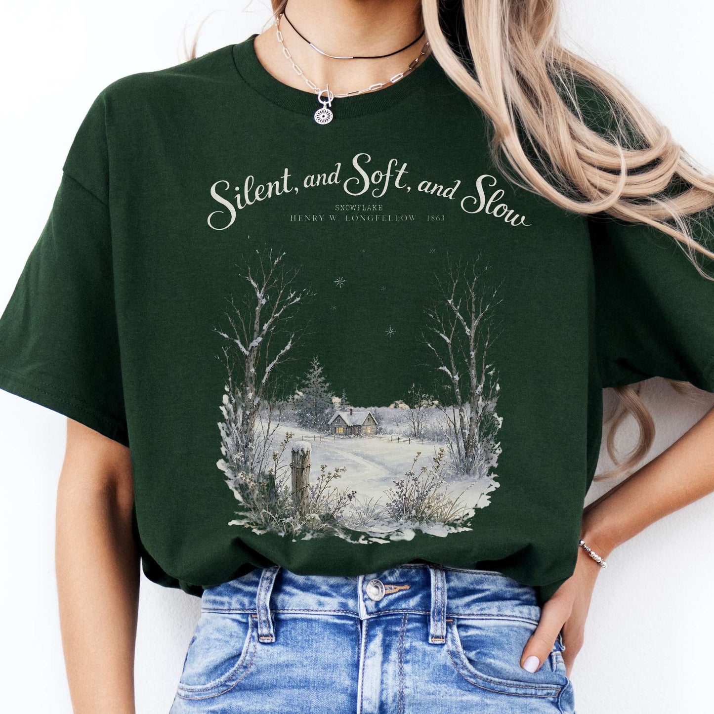 Silent and Soft, and Slow Henry Wadsworth Longfellow Literary T-Shirt