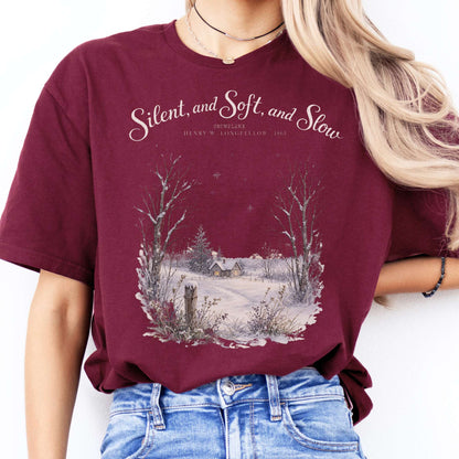 Silent and Soft, and Slow Henry Wadsworth Longfellow Literary T-Shirt
