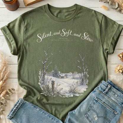 Silent and Soft, and Slow Henry Wadsworth Longfellow Literary T-Shirt
