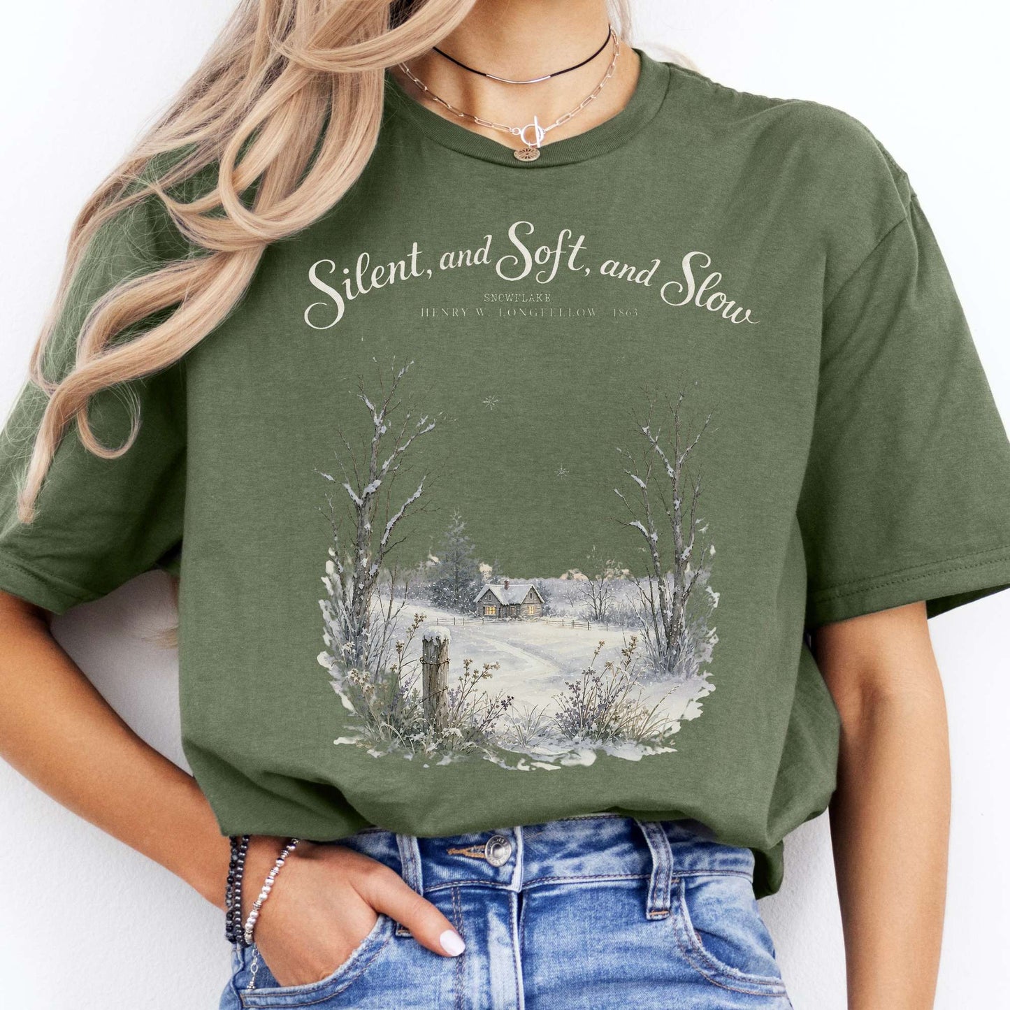Silent and Soft, and Slow Henry Wadsworth Longfellow Literary T-Shirt