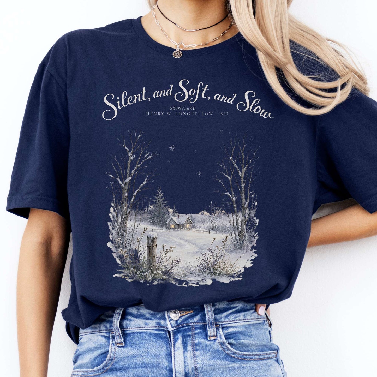 Silent and Soft, and Slow Henry Wadsworth Longfellow Literary T-Shirt