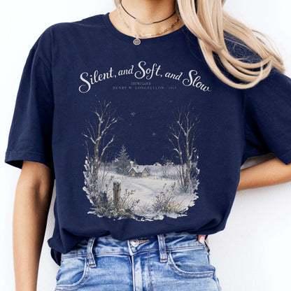 Silent and Soft, and Slow Henry Wadsworth Longfellow Literary T-Shirt