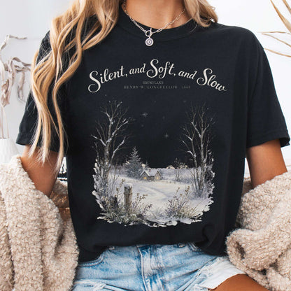 Silent and Soft, and Slow Henry Wadsworth Longfellow Literary T-Shirt