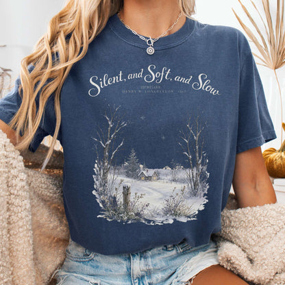 Silent and Soft, and Slow Henry Wadsworth Longfellow Literary T-Shirt