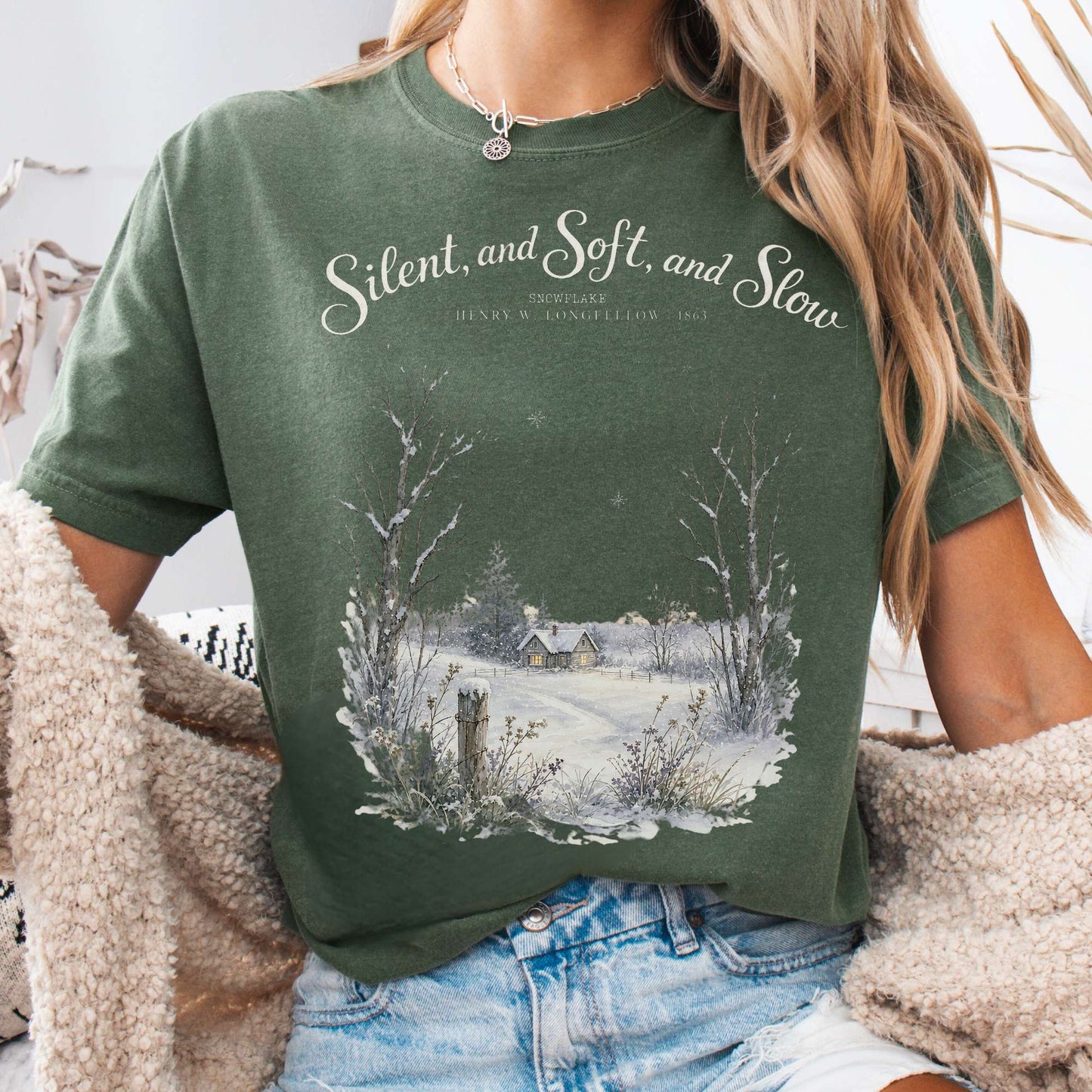 Silent and Soft, and Slow Henry Wadsworth Longfellow Literary T-Shirt