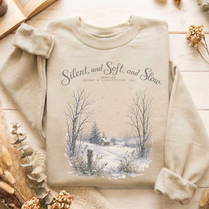 Silent and Soft, and Slow Henry Wadsworth Longfellow Literary Sweatshirt