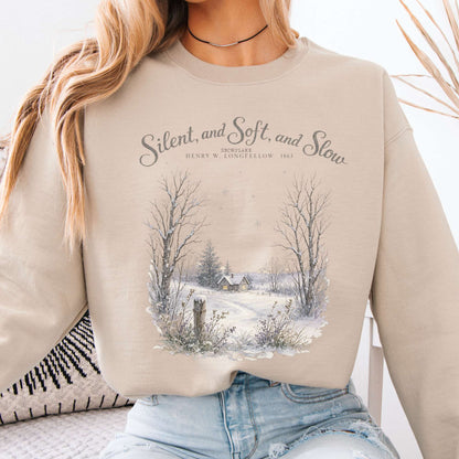 Silent and Soft, and Slow Henry Wadsworth Longfellow Literary Sweatshirt