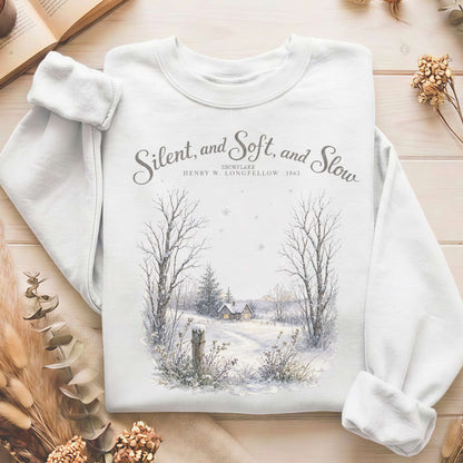 Silent and Soft, and Slow Henry Wadsworth Longfellow Literary Sweatshirt
