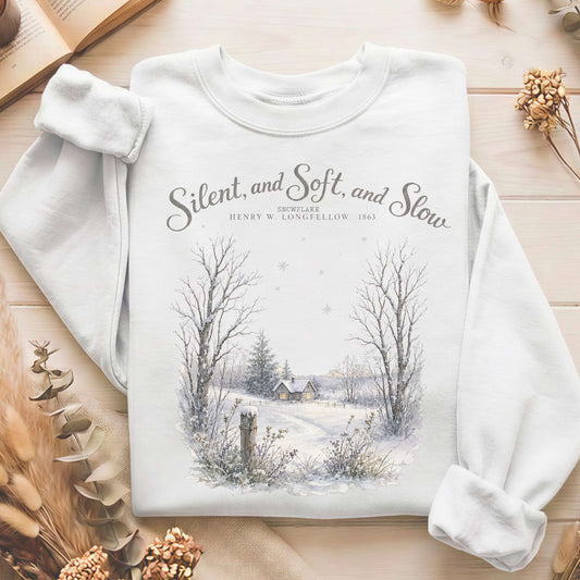 Silent and Soft, and Slow Henry Wadsworth Longfellow Literary Sweatshirt
