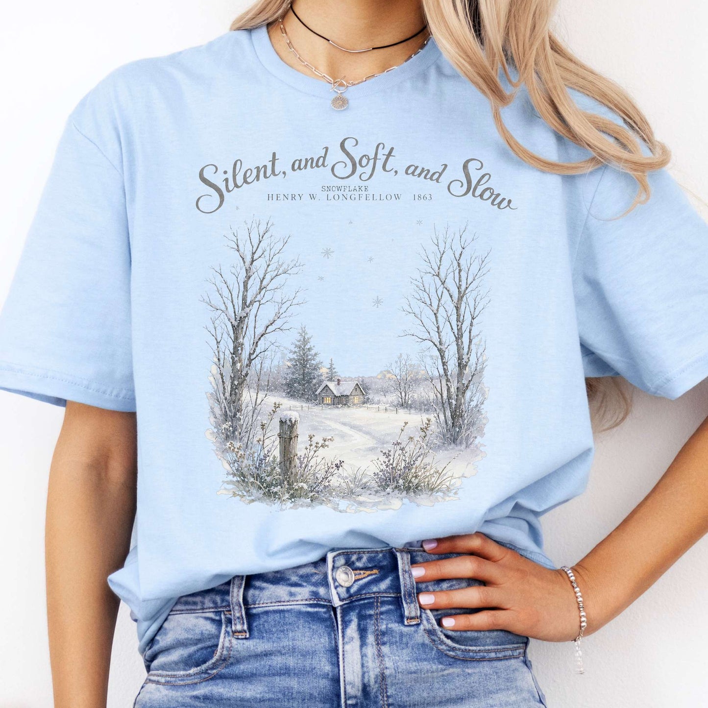 Silent and Soft, and Slow Henry Wadsworth Longfellow Literary T-Shirt