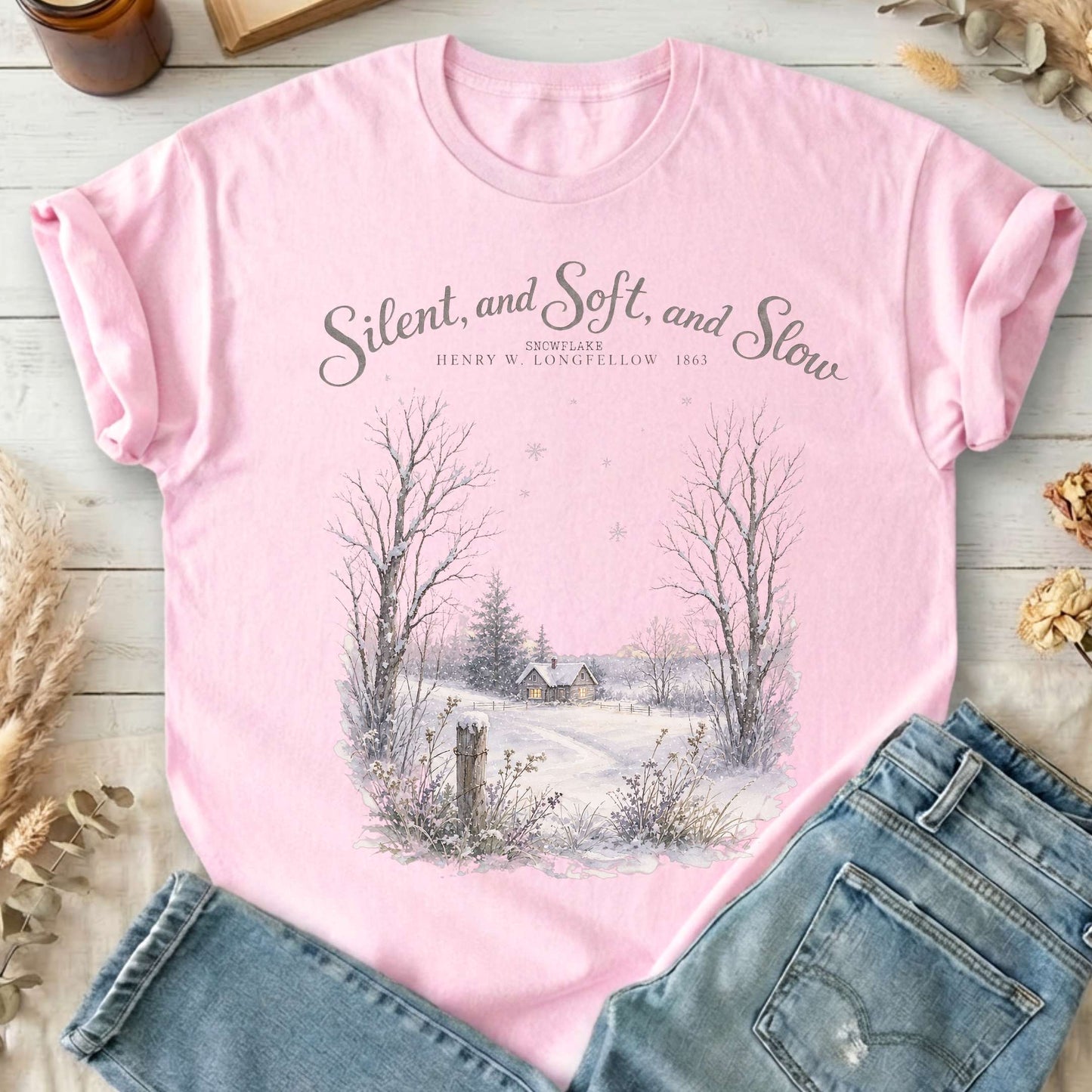 Silent and Soft, and Slow Henry Wadsworth Longfellow Literary T-Shirt