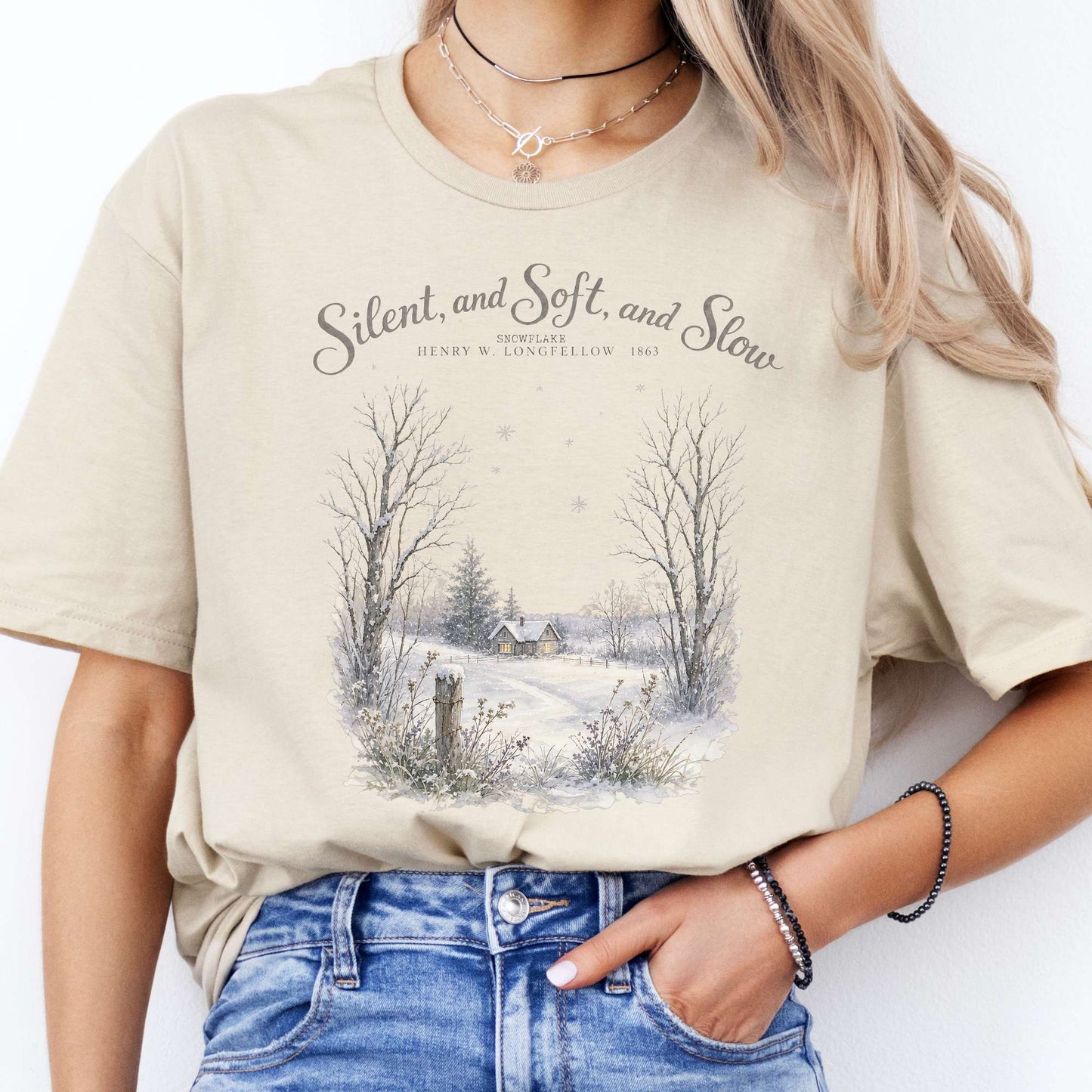 Silent and Soft, and Slow Henry Wadsworth Longfellow Literary T-Shirt
