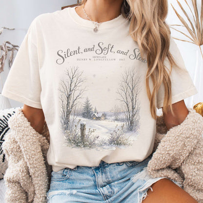 Silent and Soft, and Slow Henry Wadsworth Longfellow Literary T-Shirt