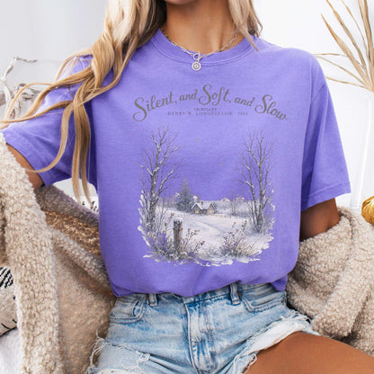 Silent and Soft, and Slow Henry Wadsworth Longfellow Literary T-Shirt