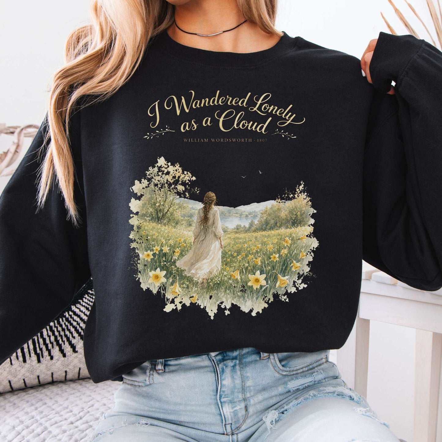 I Wandered Lonely as a Cloud Wordsworth Literary Sweatshirt