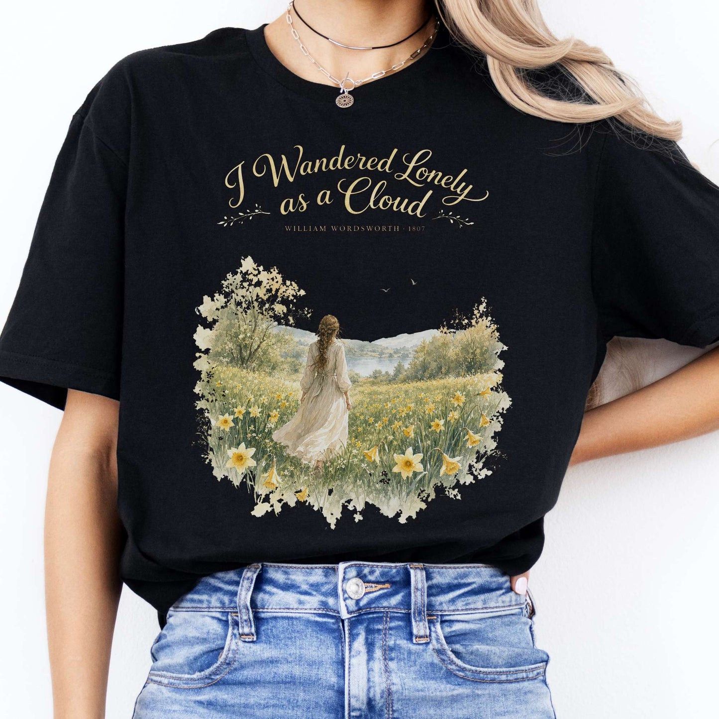 I Wandered Lonely as a Cloud Wordsworth Literary T-Shirt