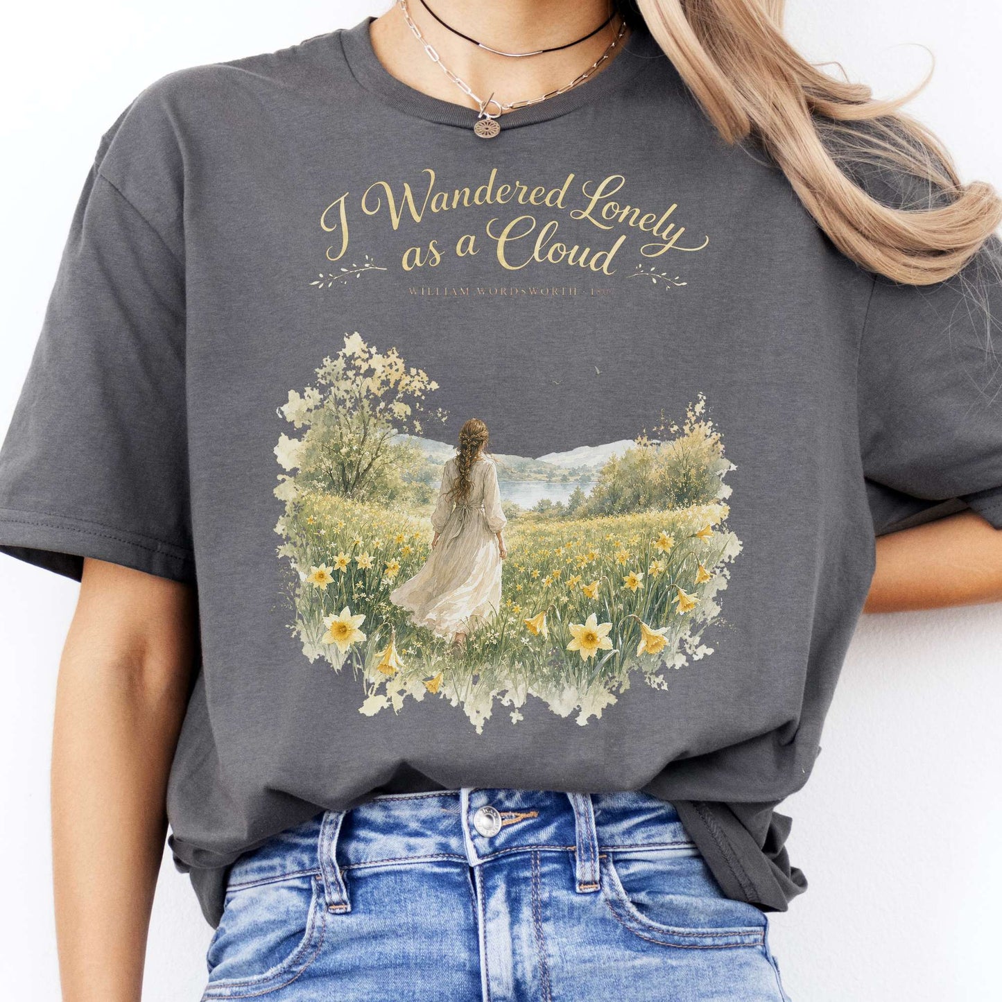 I Wandered Lonely as a Cloud Wordsworth Literary T-Shirt