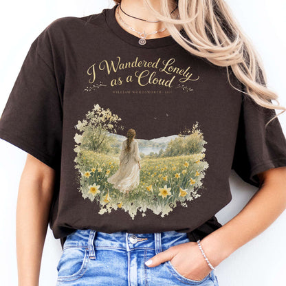 I Wandered Lonely as a Cloud Wordsworth Literary T-Shirt