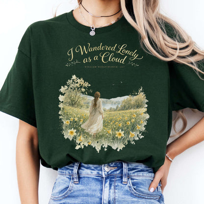 I Wandered Lonely as a Cloud Wordsworth Literary T-Shirt