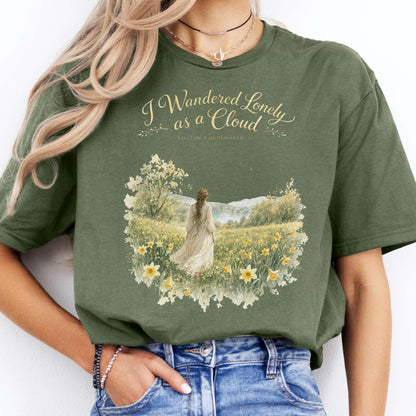 I Wandered Lonely as a Cloud Wordsworth Literary T-Shirt