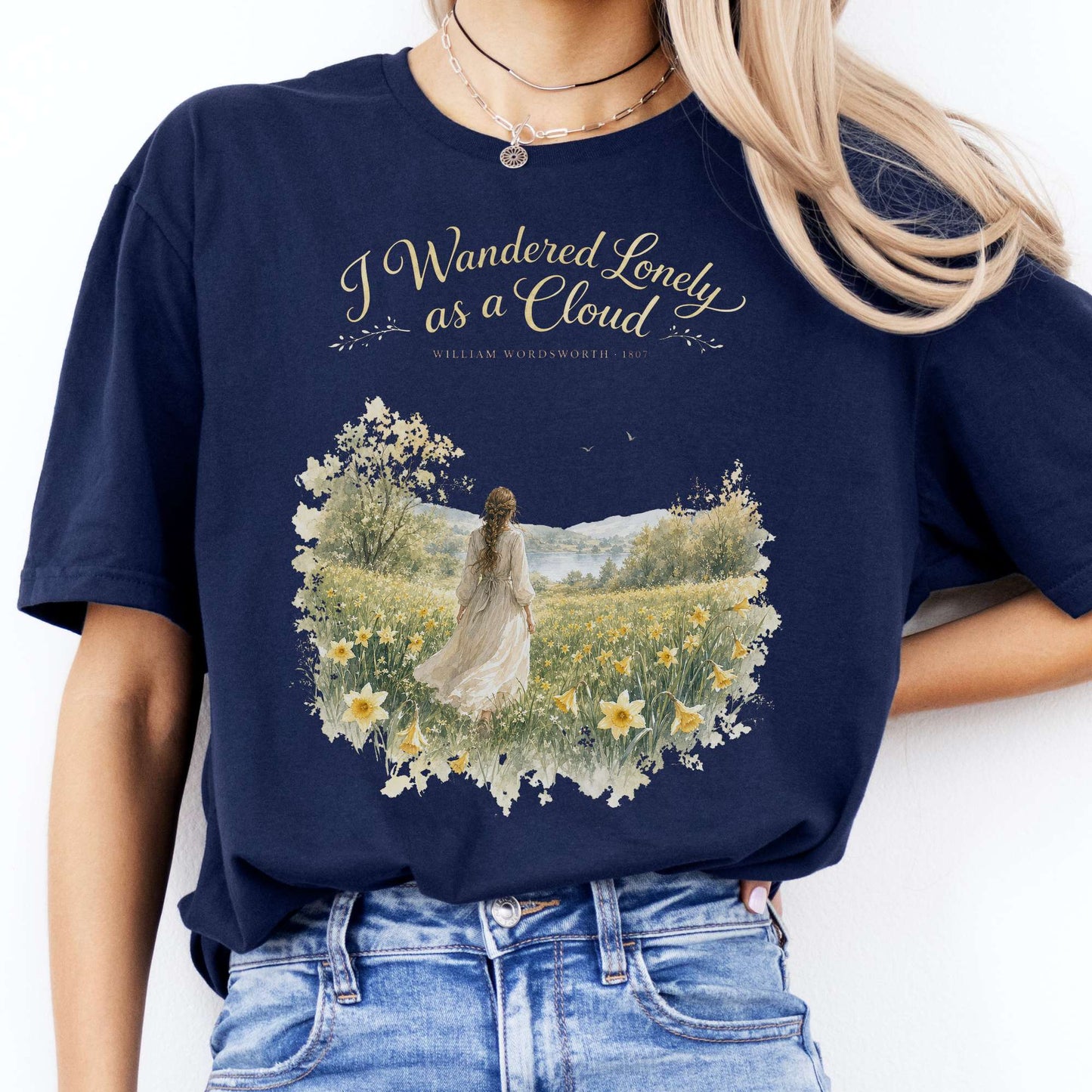 I Wandered Lonely as a Cloud Wordsworth Literary T-Shirt