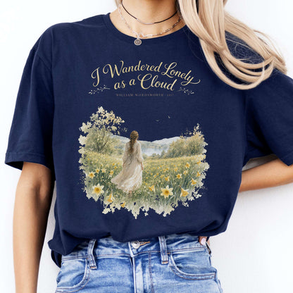 I Wandered Lonely as a Cloud Wordsworth Literary T-Shirt