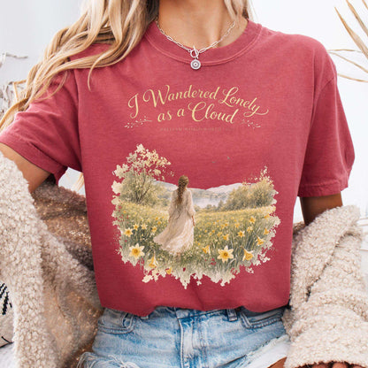 I Wandered Lonely as a Cloud Wordsworth Literary T-Shirt