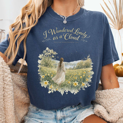 I Wandered Lonely as a Cloud Wordsworth Literary T-Shirt