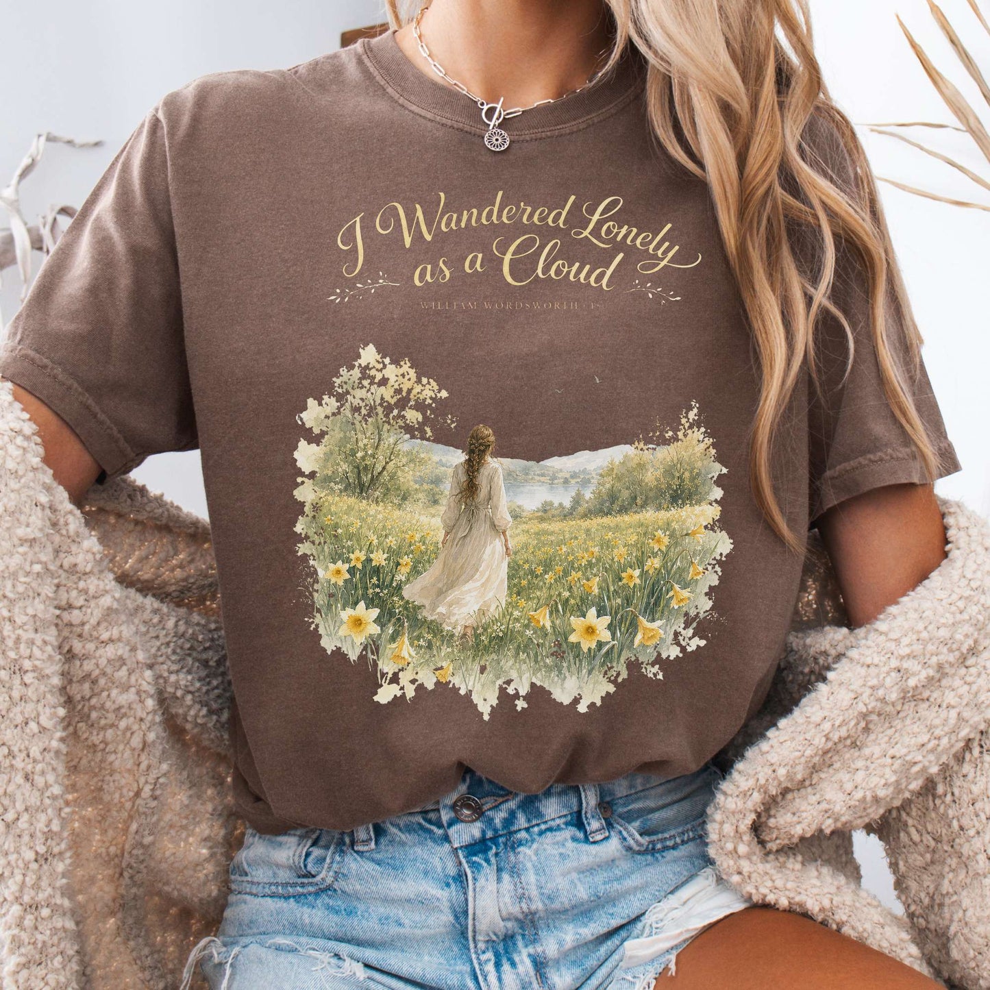 I Wandered Lonely as a Cloud Wordsworth Literary T-Shirt