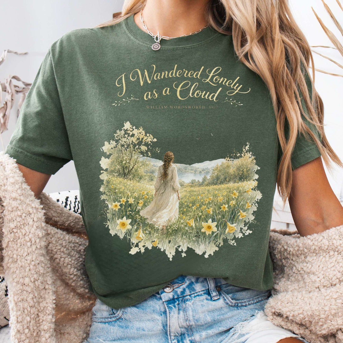 I Wandered Lonely as a Cloud Wordsworth Literary T-Shirt