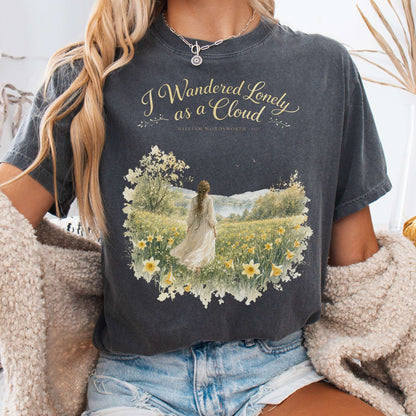 I Wandered Lonely as a Cloud Wordsworth Literary T-Shirt