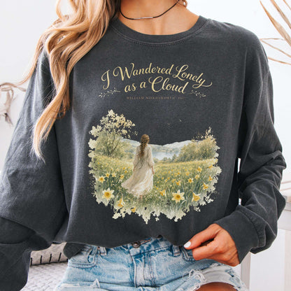 Long-sleeve Pepper / S I Wandered Lonely as a Cloud Wordsworth Literary Long Sleeve The Mystic Eden