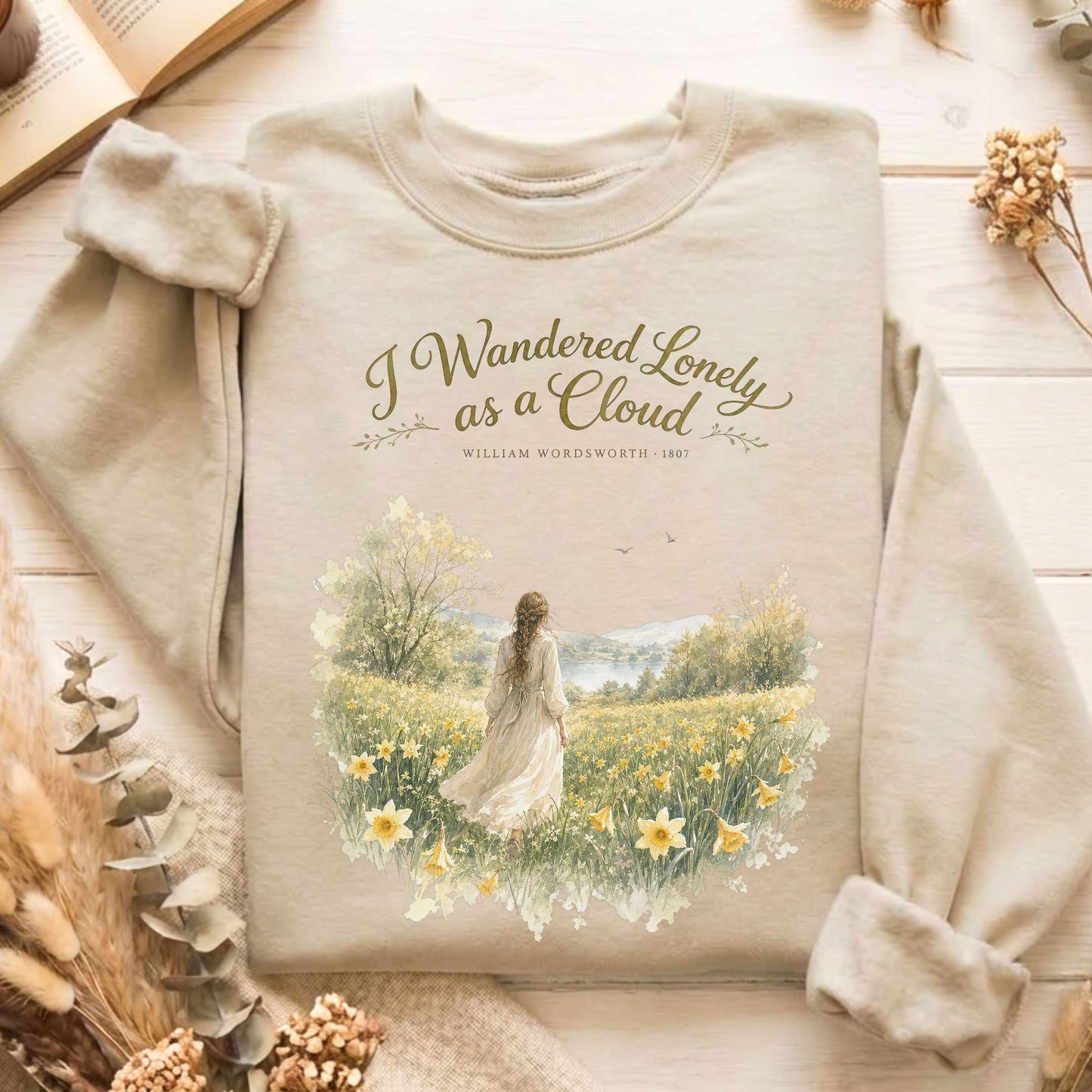 I Wandered Lonely as a Cloud Wordsworth Literary Sweatshirt