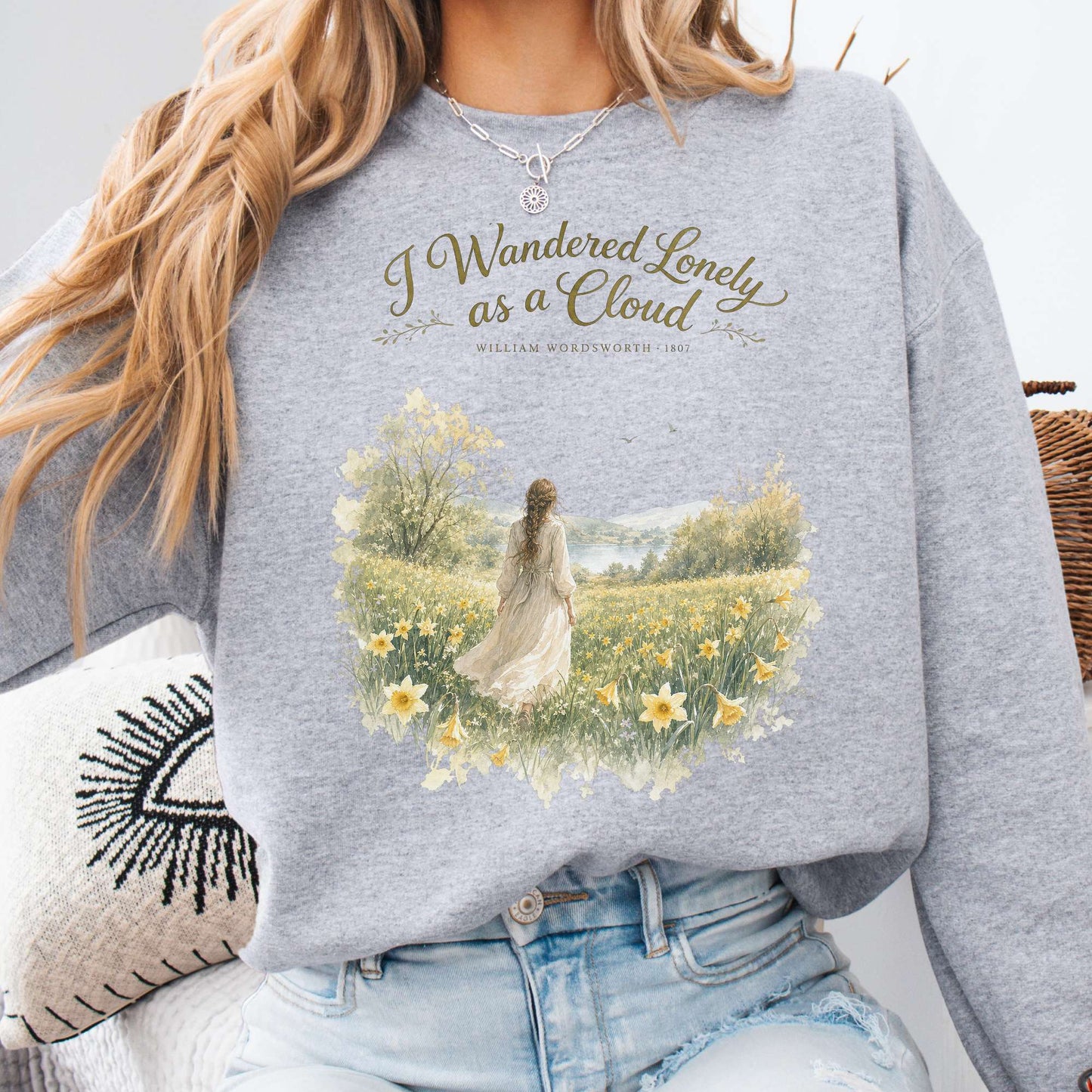 I Wandered Lonely as a Cloud Wordsworth Literary Sweatshirt