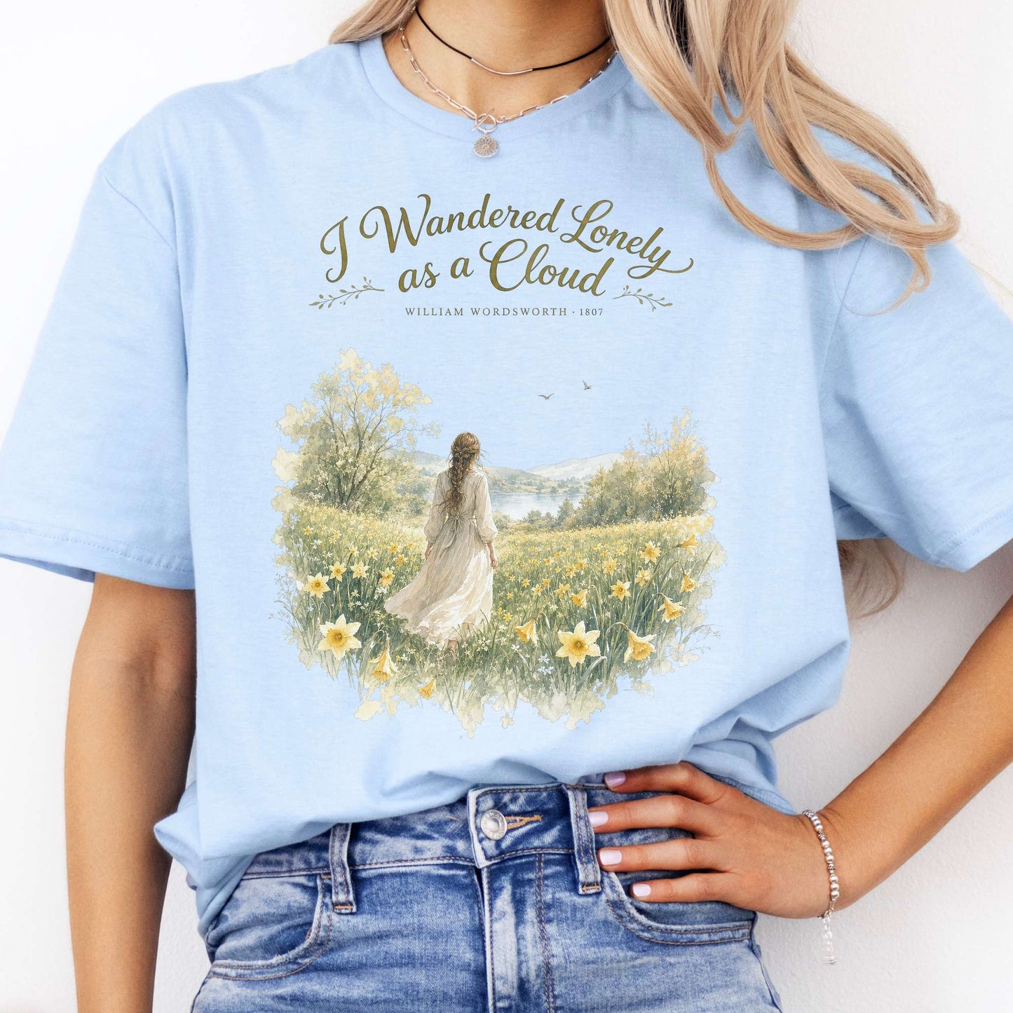 I Wandered Lonely as a Cloud Wordsworth Literary T-Shirt