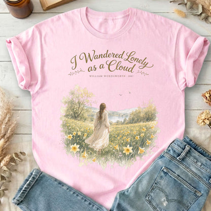 I Wandered Lonely as a Cloud Wordsworth Literary T-Shirt