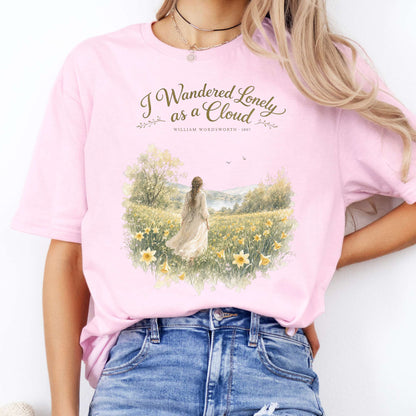 I Wandered Lonely as a Cloud Wordsworth Literary T-Shirt