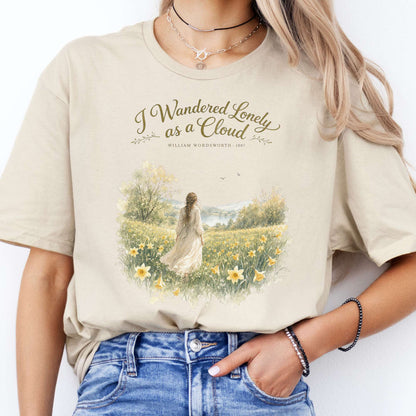 I Wandered Lonely as a Cloud Wordsworth Literary T-Shirt