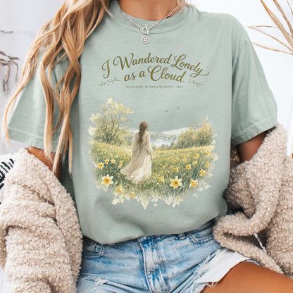I Wandered Lonely as a Cloud Wordsworth Literary T-Shirt