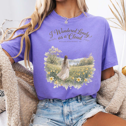 I Wandered Lonely as a Cloud Wordsworth Literary T-Shirt