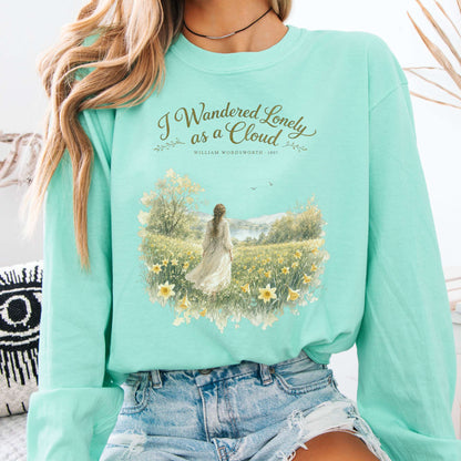 Long-sleeve Island Reef / S I Wandered Lonely as a Cloud Wordsworth Literary Long Sleeve The Mystic Eden
