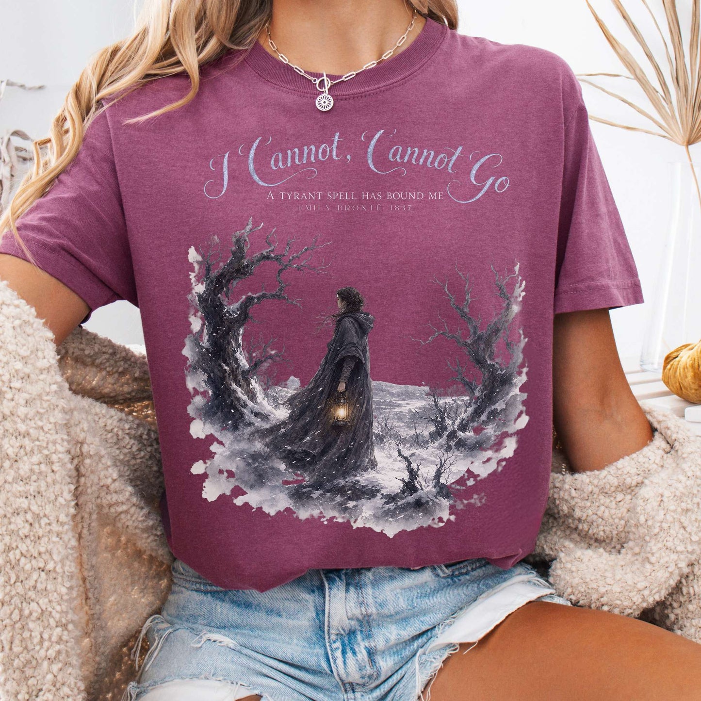 T-Shirt Berry / S I Cannot, Cannot Go Emily Brontë Literary T-Shirt The Mystic Eden