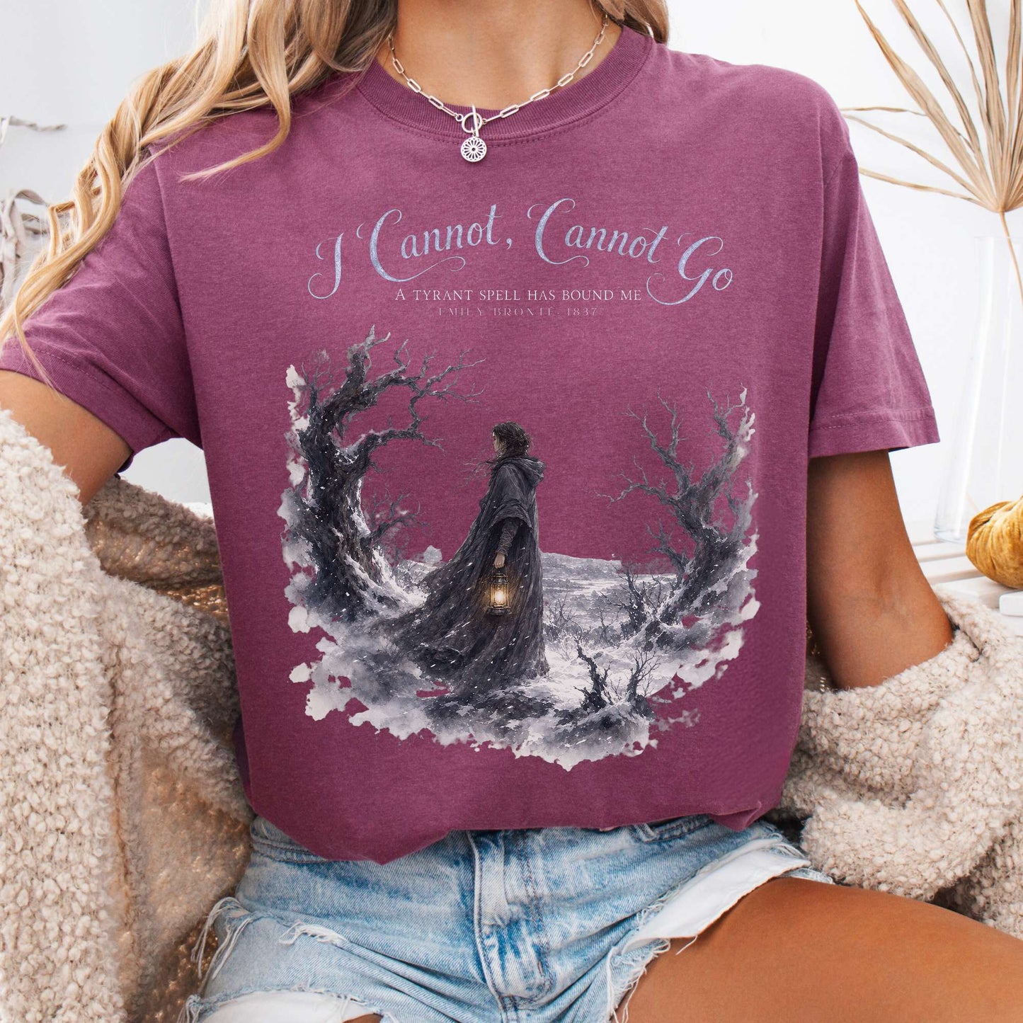 T-Shirt Berry / S I Cannot, Cannot Go Emily Brontë Literary T-Shirt The Mystic Eden