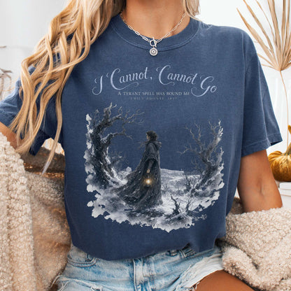 T-Shirt Denim / S I Cannot, Cannot Go Emily Brontë Literary T-Shirt The Mystic Eden