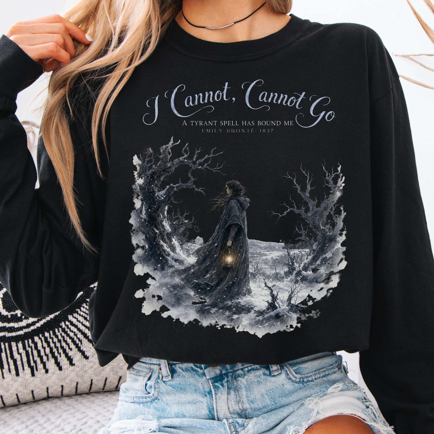 Long-sleeve Black / S I Cannot, Cannot Go Emily Brontë Literary Long Sleeve The Mystic Eden