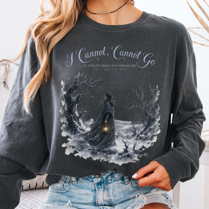 Long-sleeve Pepper / S I Cannot, Cannot Go Emily Brontë Literary Long Sleeve The Mystic Eden