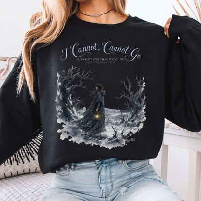Sweatshirt Black / S I Cannot, Cannot Go Emily Brontë Literary Crewneck Sweatshirt The Mystic Eden