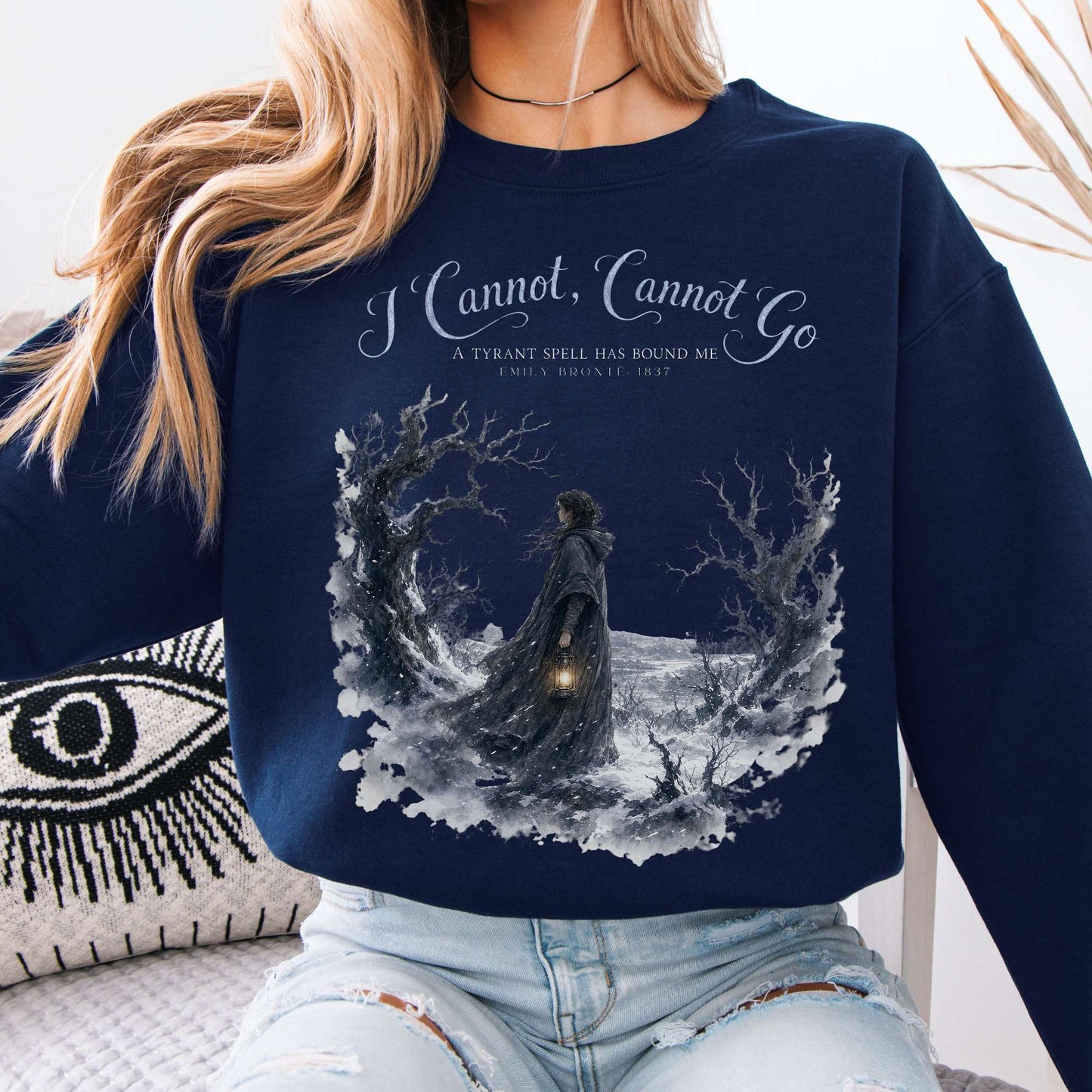 Sweatshirt Navy / S I Cannot, Cannot Go Emily Brontë Literary Crewneck Sweatshirt The Mystic Eden