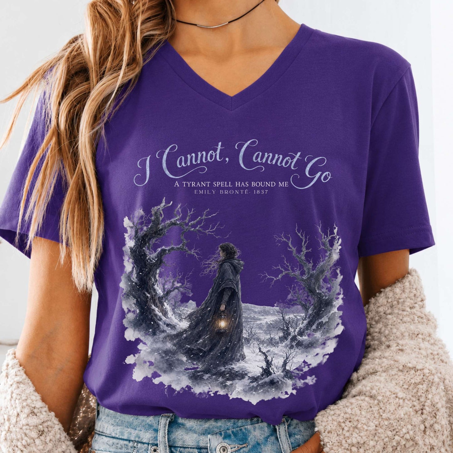 I Cannot, Cannot Go Emily Brontë Literary V-Neck