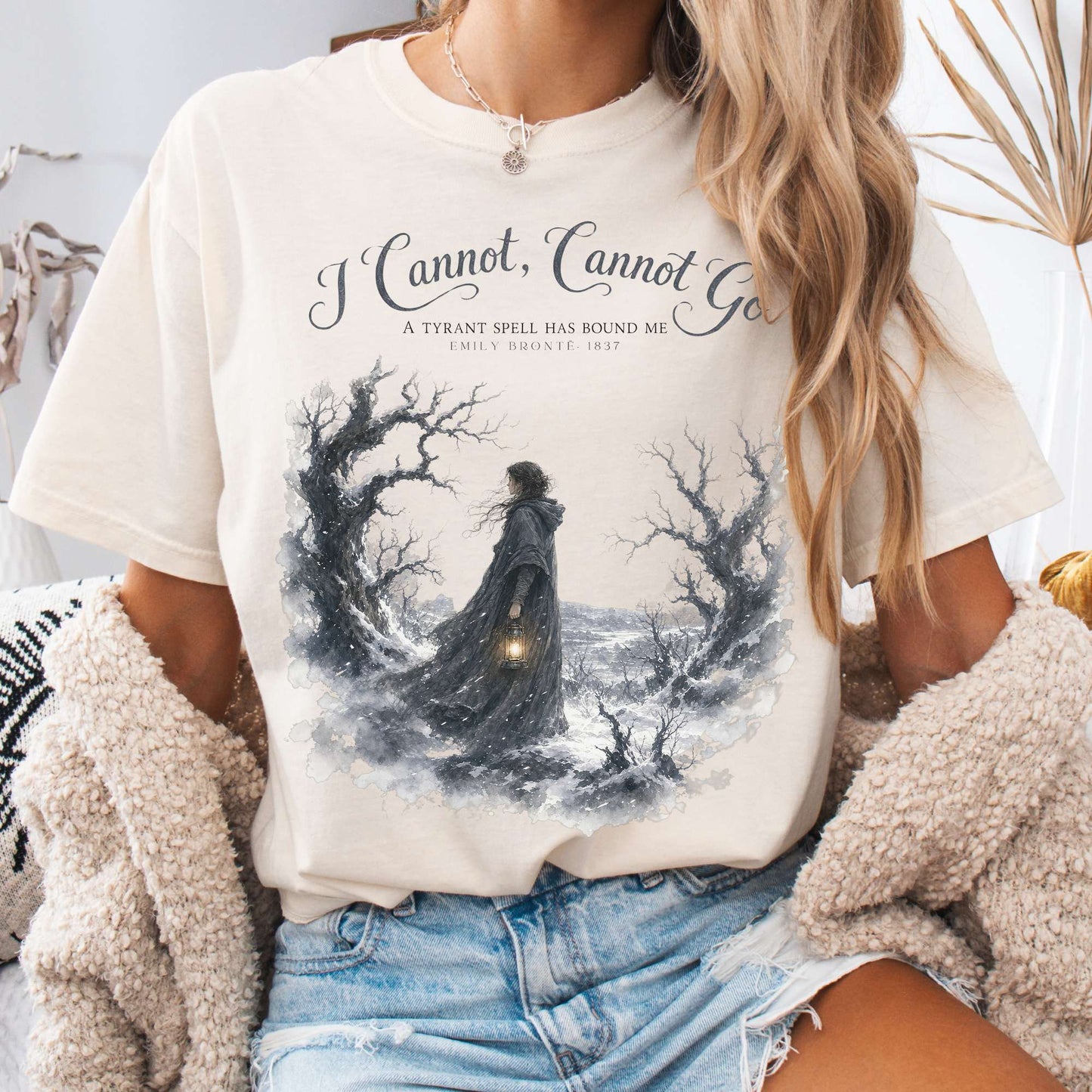 T-Shirt Ivory / S I Cannot, Cannot Go Emily Brontë Literary T-Shirt The Mystic Eden